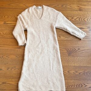 zara Beige Knit Sweater Dress
